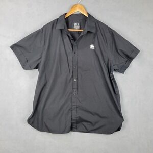 Taco‎ Bell Shirt Mens XL Black Logo Employee Workwear Pleated Button Up Outdoor